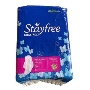 Stayfree Ultra Thin Super Long Pads with Wings, 32 Count